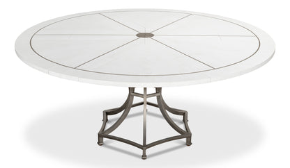 Sarreid - Sunset Jupe Dining Tbl Med Working White - White - Transitional