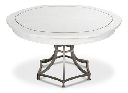 Sarreid - Sunset Jupe Dining Tbl Med Working White - White - Transitional