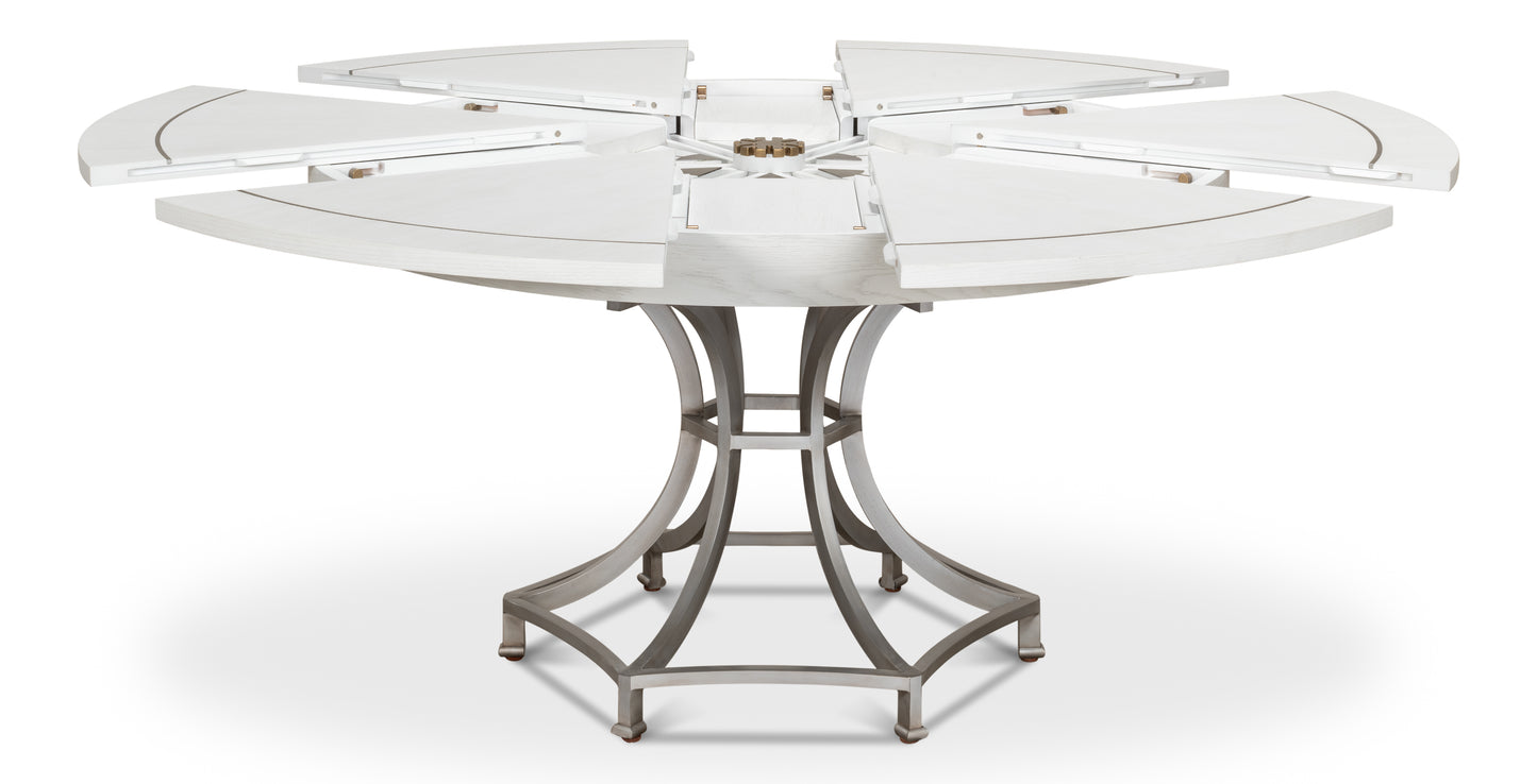 Sarreid - Sunset Jupe Dining Tbl Med Working White - White - Transitional