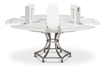 Sarreid - Sunset Jupe Dining Tbl Med Working White - White - Transitional
