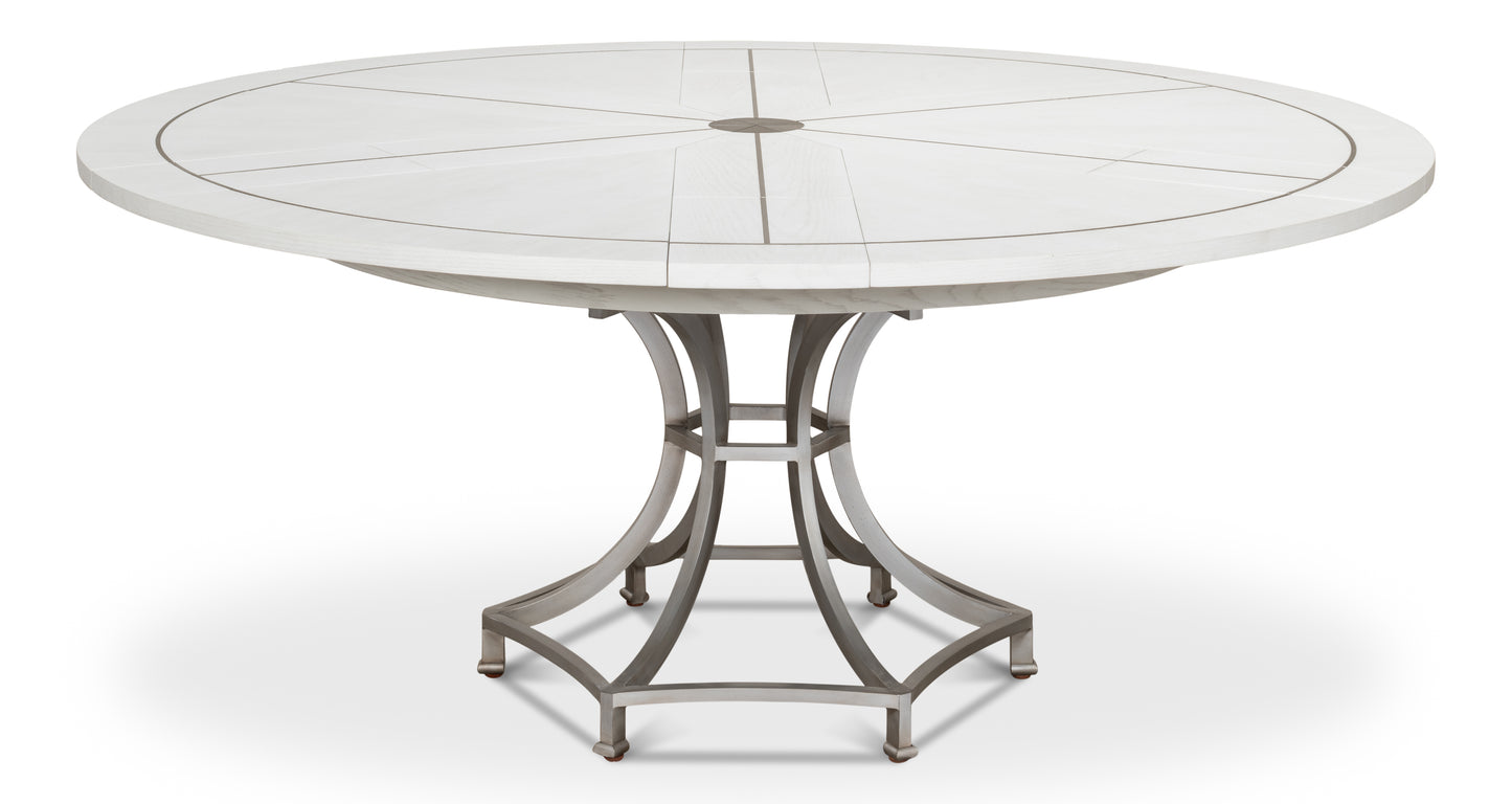 Sarreid - Sunset Jupe Dining Tbl Med Working White - White - Transitional