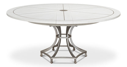 Sarreid - Sunset Jupe Dining Tbl Med Working White - White - Transitional