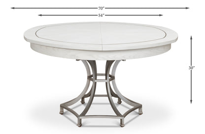 Sarreid - Sunset Jupe Dining Tbl Med Working White - White - Transitional