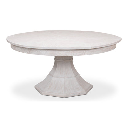 Sarreid - Giselle Jupe Dining Tbl Lg Whitewash Wht - White - Transitional