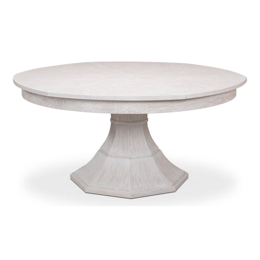 Sarreid - Giselle Jupe Dining Tbl Lg Whitewash Wht - White - Transitional