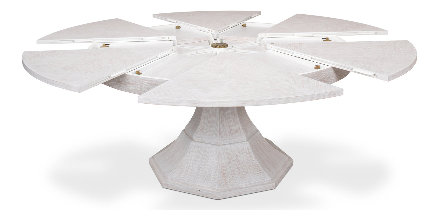 Sarreid - Giselle Jupe Dining Tbl Lg Whitewash Wht - White - Transitional