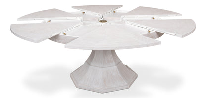 Sarreid - Giselle Jupe Dining Tbl Lg Whitewash Wht - White - Transitional