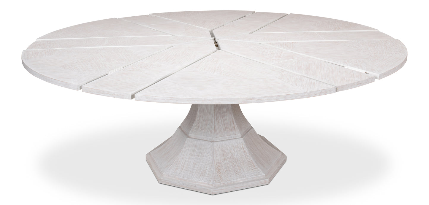 Sarreid - Giselle Jupe Dining Tbl Lg Whitewash Wht - White - Transitional