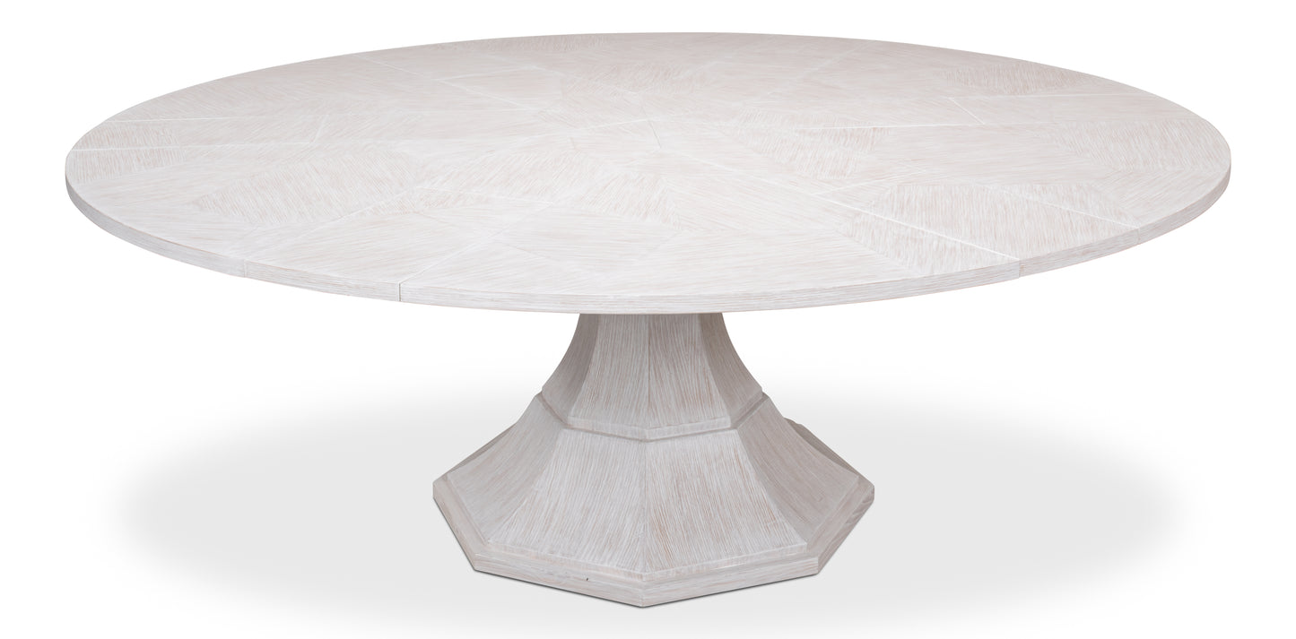 Sarreid - Giselle Jupe Dining Tbl Lg Whitewash Wht - White - Transitional