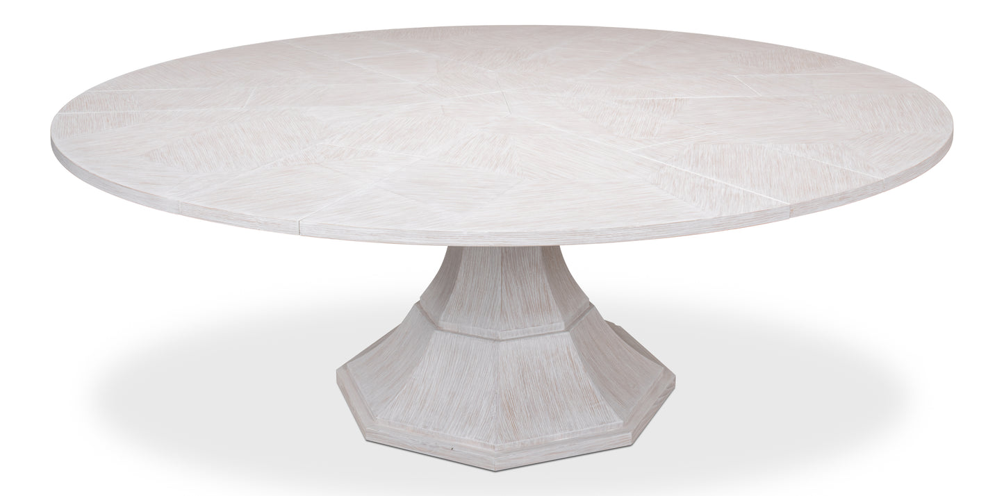 Sarreid - Giselle Jupe Dining Tbl Lg Whitewash Wht - White - Transitional