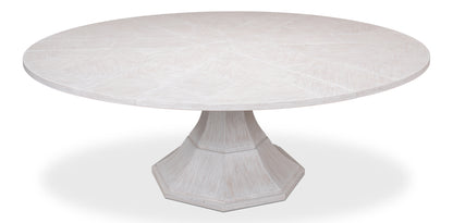 Sarreid - Giselle Jupe Dining Tbl Lg Whitewash Wht - White - Transitional