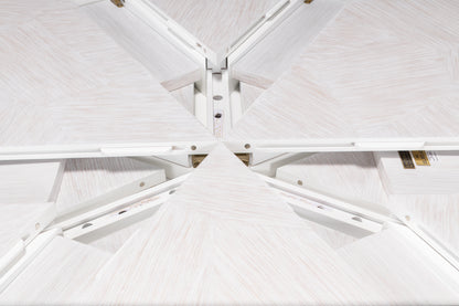 Sarreid - Giselle Jupe Dining Tbl Lg Whitewash Wht - White - Transitional