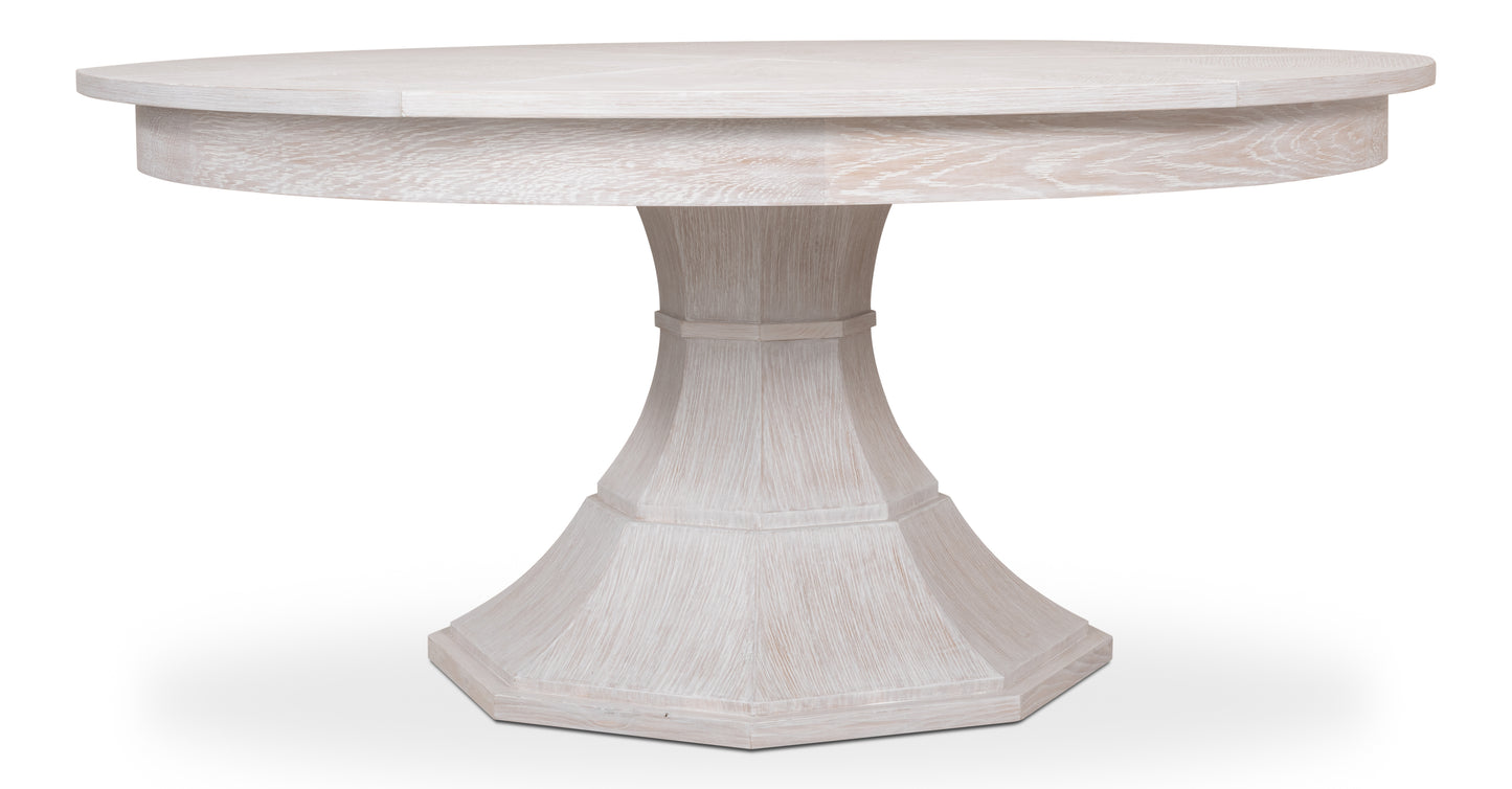 Sarreid - Giselle Jupe Dining Tbl Lg Whitewash Wht - White - Transitional