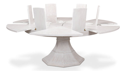 Sarreid - Giselle Jupe Dining Tbl Lg Whitewash Wht - White - Transitional
