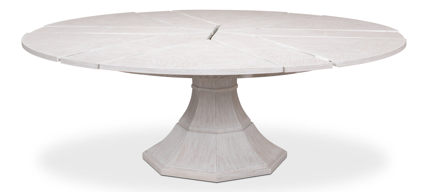 Sarreid - Giselle Jupe Dining Tbl Lg Whitewash Wht - White - Transitional