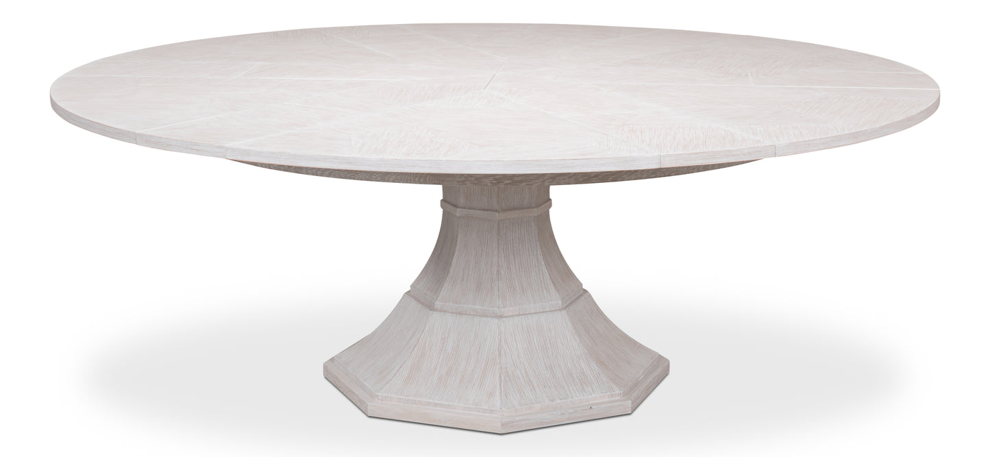 Sarreid - Giselle Jupe Dining Tbl Lg Whitewash Wht - White - Transitional