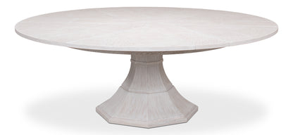 Sarreid - Giselle Jupe Dining Tbl Lg Whitewash Wht - White - Transitional