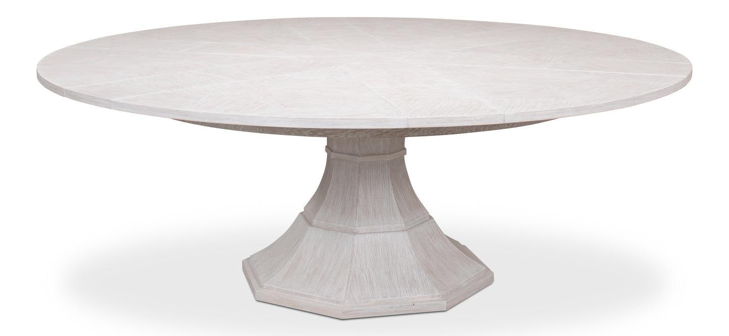 Sarreid - Giselle Jupe Dining Tbl Lg Whitewash Wht - White - Transitional