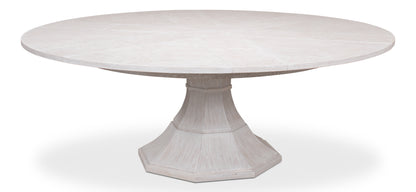 Sarreid - Giselle Jupe Dining Tbl Lg Whitewash Wht - White - Transitional
