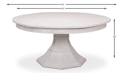 Sarreid - Giselle Jupe Dining Tbl Lg Whitewash Wht - White - Transitional
