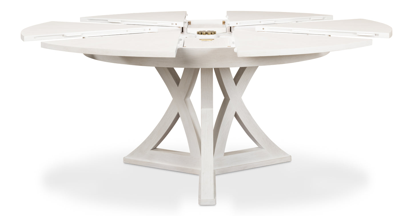 Sarreid - Casual Jupe Dining Table  Working Wht Md - White - Transitional