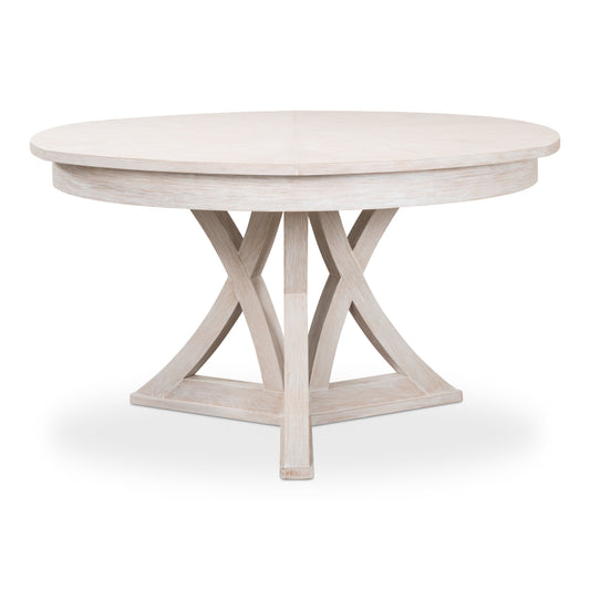 Sarreid - Casual Jupe Dining Tbl Whitewash Wht Med - White - Transitional