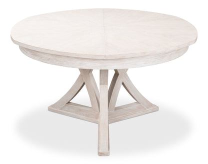 Sarreid - Casual Jupe Dining Tbl Whitewash Wht Med - White - Transitional