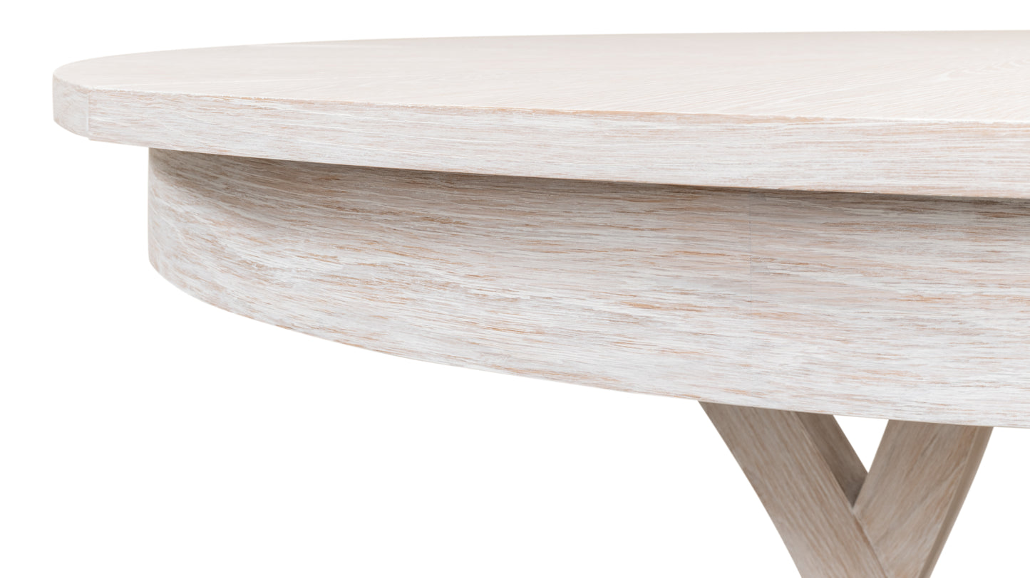 Sarreid - Casual Jupe Dining Tbl Whitewash Wht Med - White - Transitional