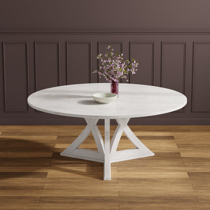 Sarreid - Casual Jupe Dining Tbl Whitewash Wht Med - White - Transitional