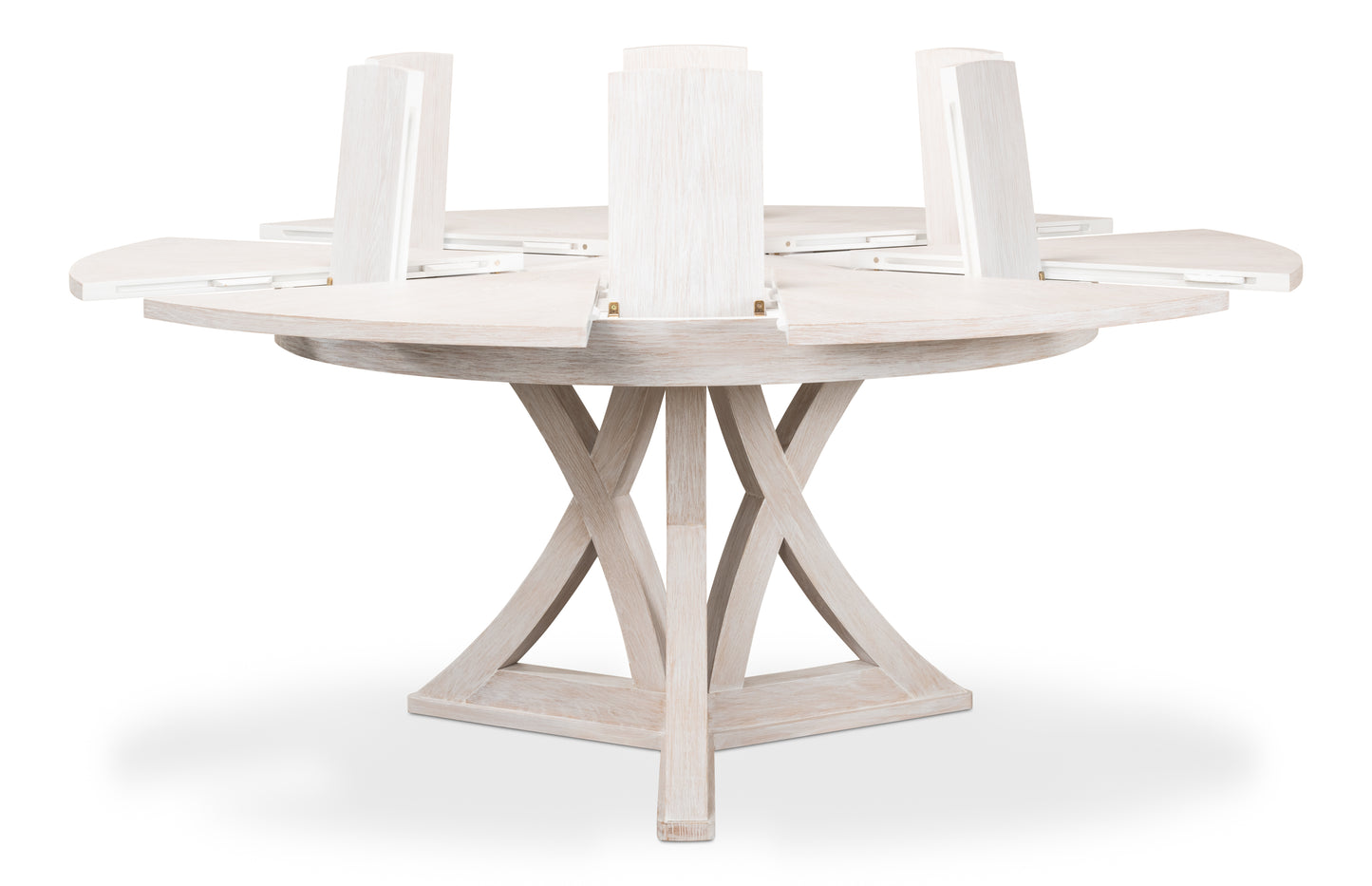 Sarreid - Casual Jupe Dining Tbl Whitewash Wht Med - White - Transitional