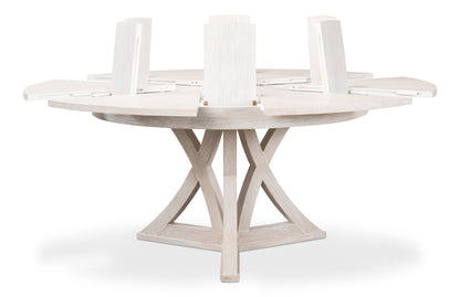 Sarreid - Casual Jupe Dining Tbl Whitewash Wht Med - White - Transitional