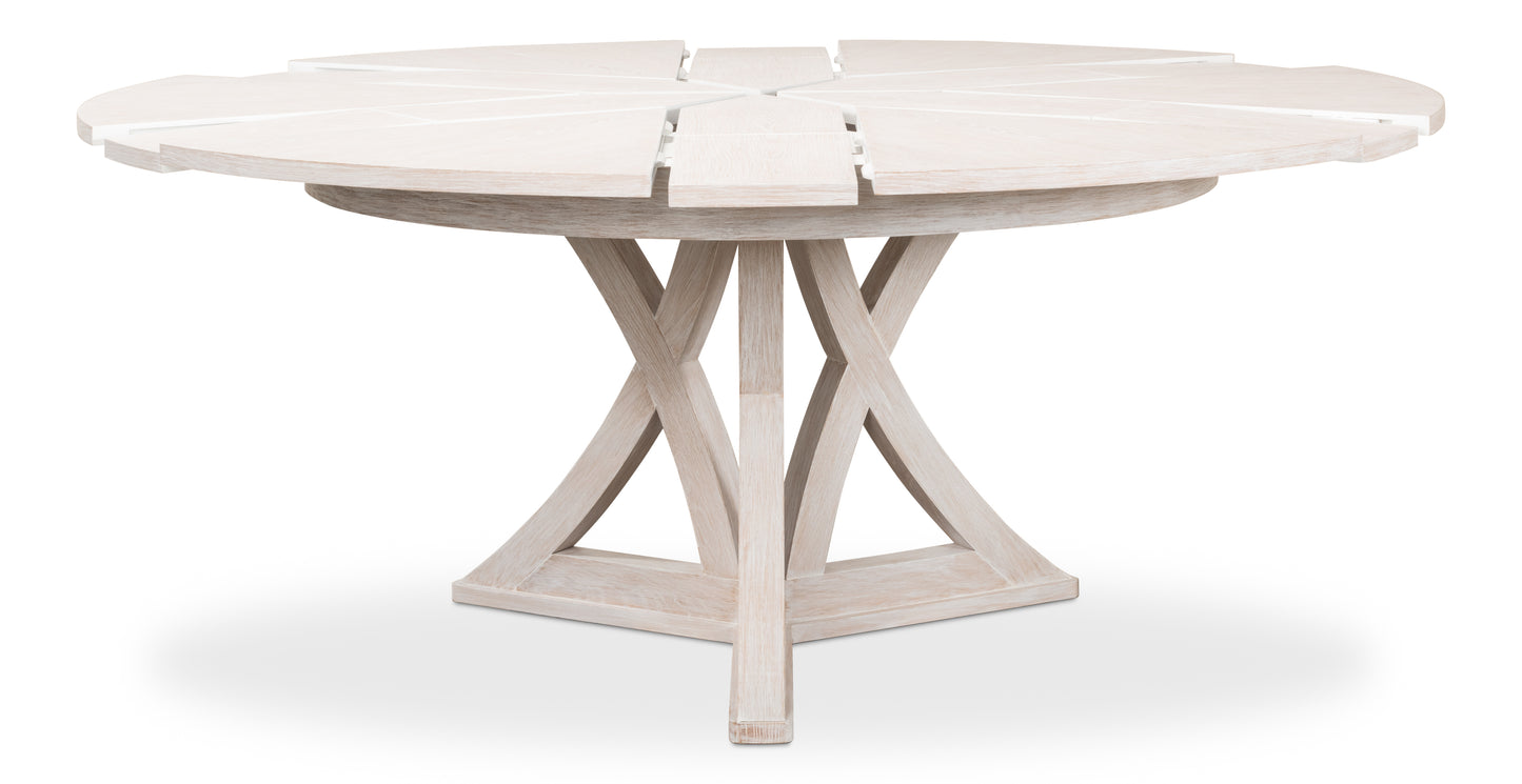 Sarreid - Casual Jupe Dining Tbl Whitewash Wht Med - White - Transitional