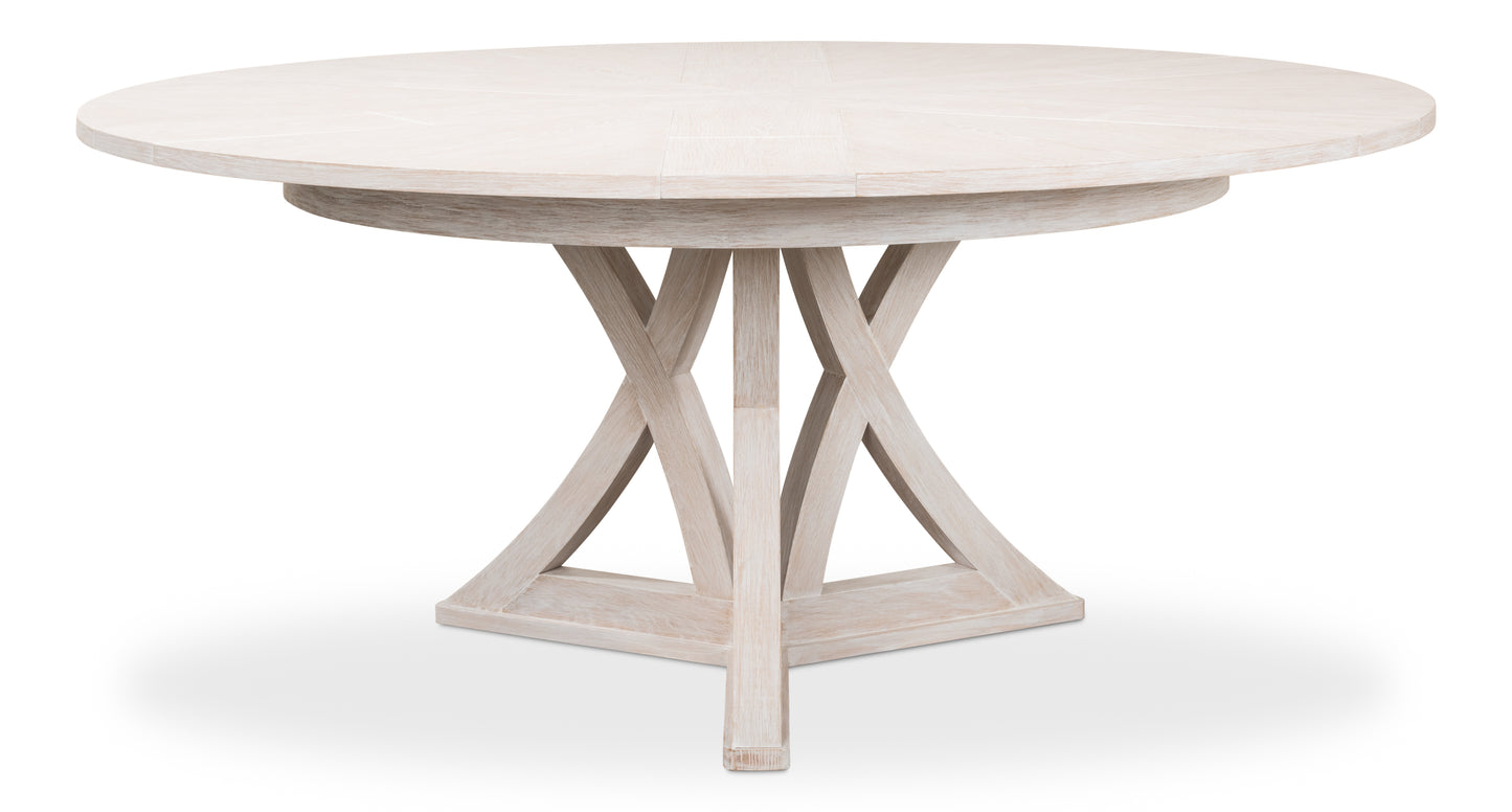 Sarreid - Casual Jupe Dining Tbl Whitewash Wht Med - White - Transitional