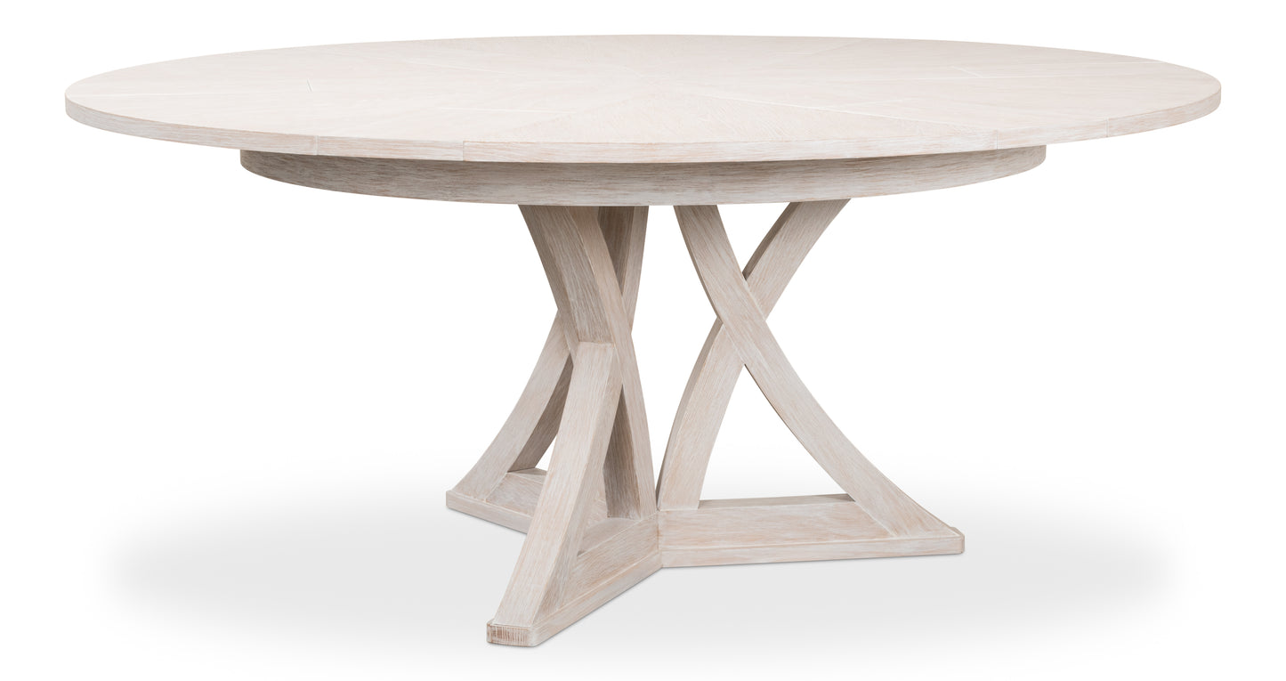 Sarreid - Casual Jupe Dining Tbl Whitewash Wht Med - White - Transitional