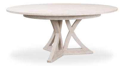 Sarreid - Casual Jupe Dining Tbl Whitewash Wht Med - White - Transitional