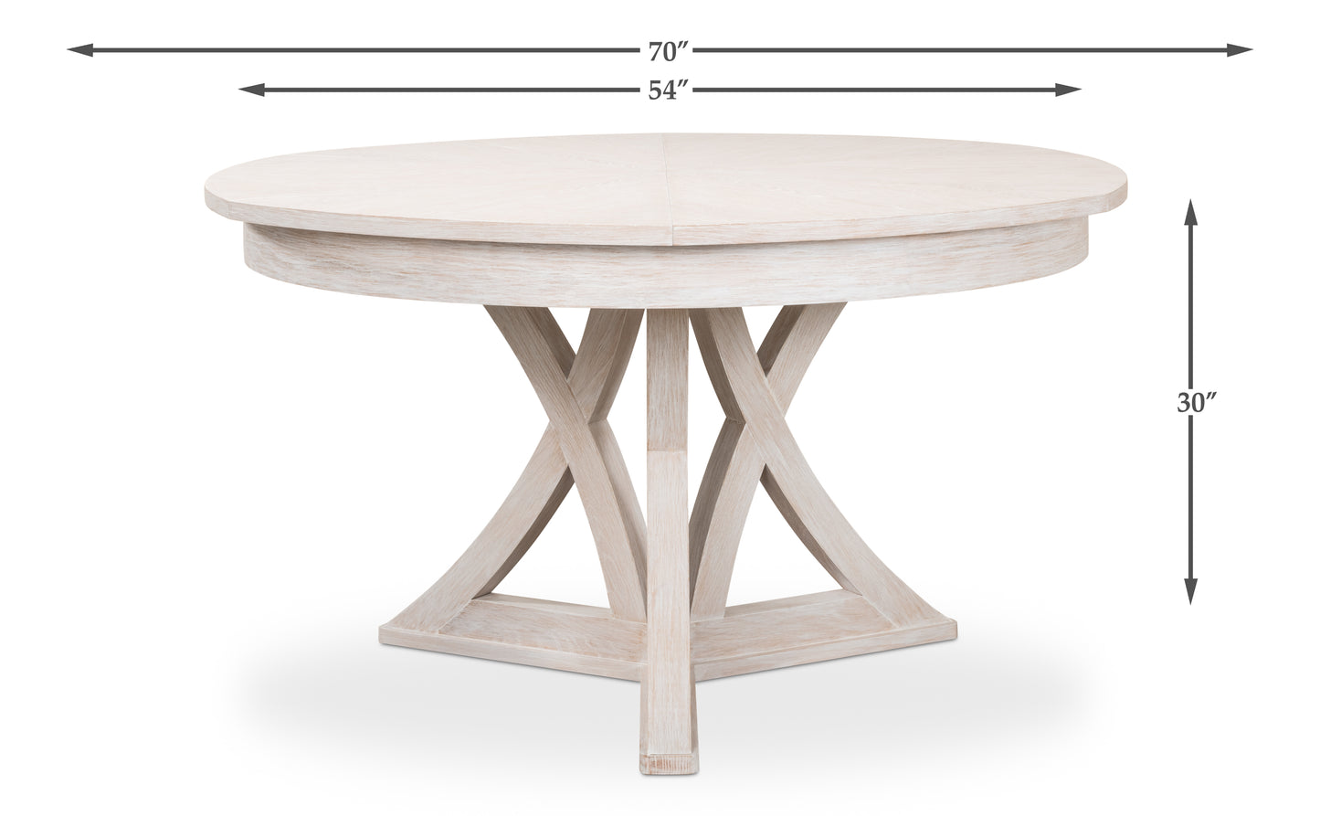 Sarreid - Casual Jupe Dining Tbl Whitewash Wht Med - White - Transitional