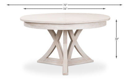 Sarreid - Casual Jupe Dining Tbl Whitewash Wht Med - White - Transitional