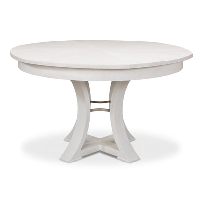Sarreid - Monument Jupe Dining Tbl Med Work White - White - Transitional