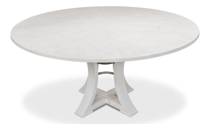 Sarreid - Monument Jupe Dining Tbl Med Work White - White - Transitional