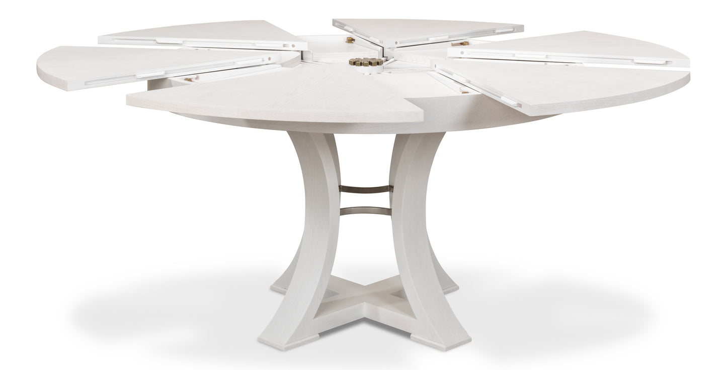 Sarreid - Monument Jupe Dining Tbl Med Work White - White - Transitional