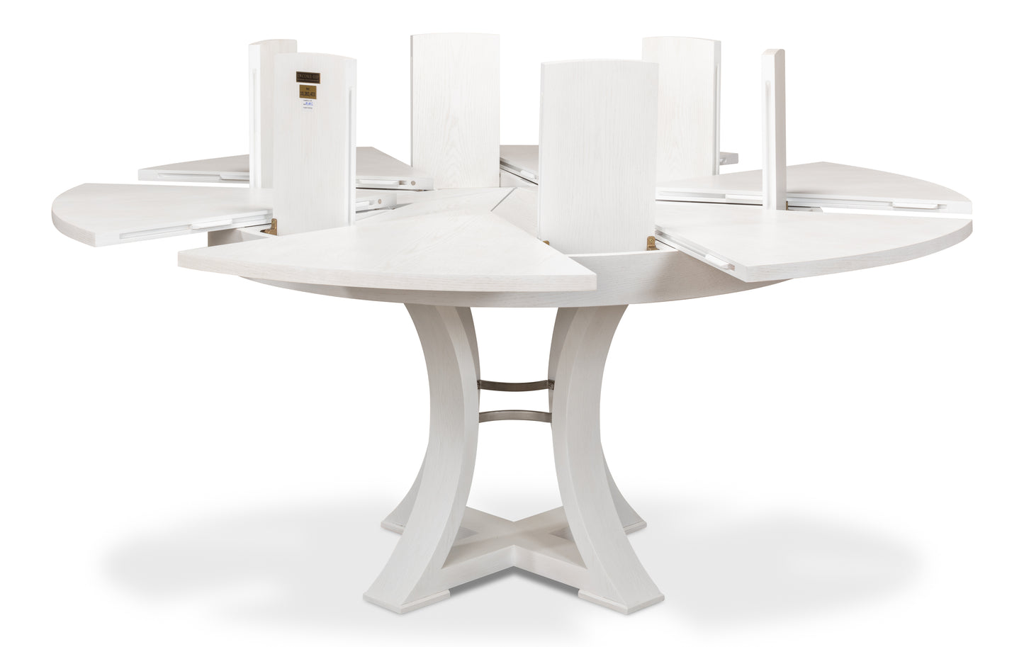 Sarreid - Monument Jupe Dining Tbl Med Work White - White - Transitional