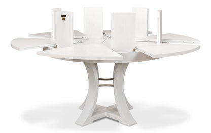 Sarreid - Monument Jupe Dining Tbl Med Work White - White - Transitional