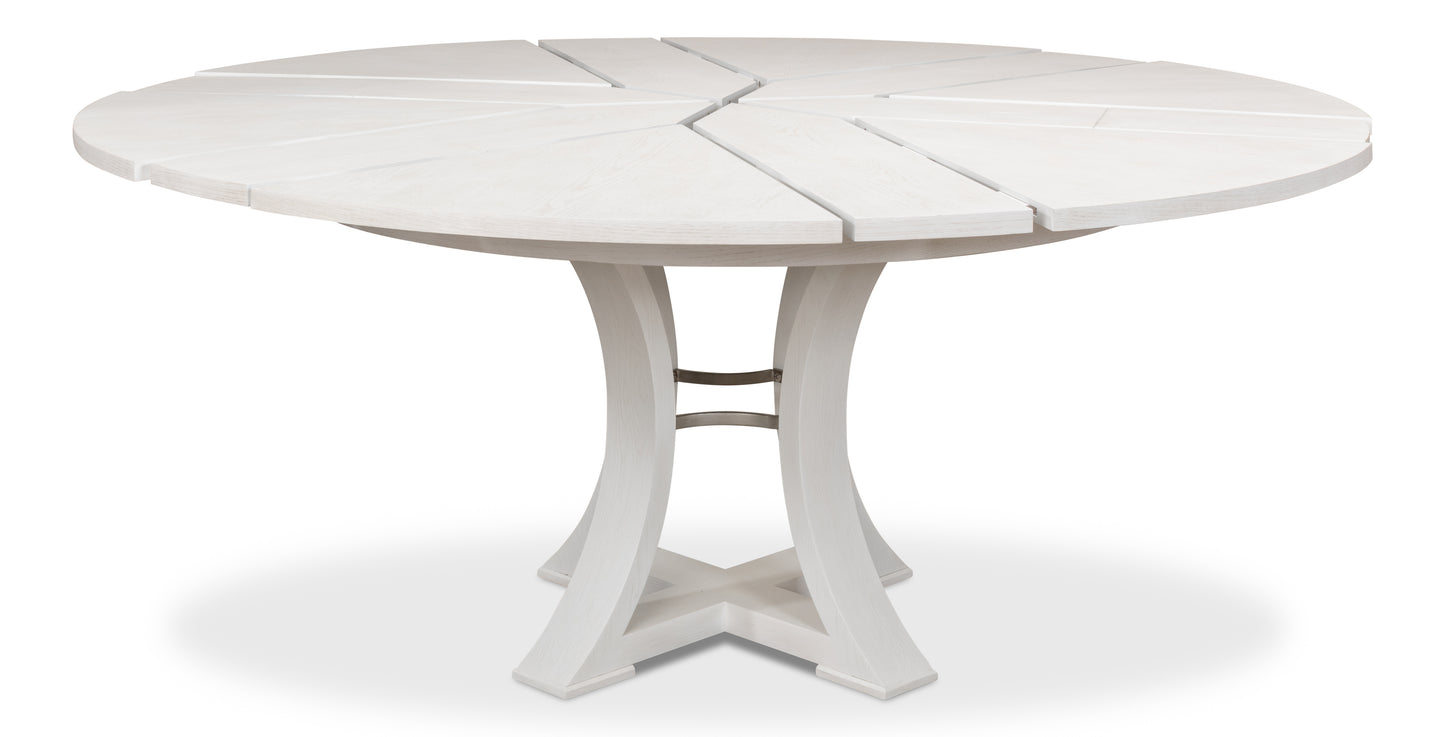 Sarreid - Monument Jupe Dining Tbl Med Work White - White - Transitional