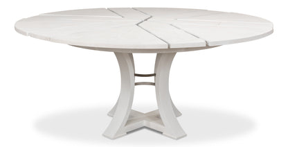 Sarreid - Monument Jupe Dining Tbl Med Work White - White - Transitional