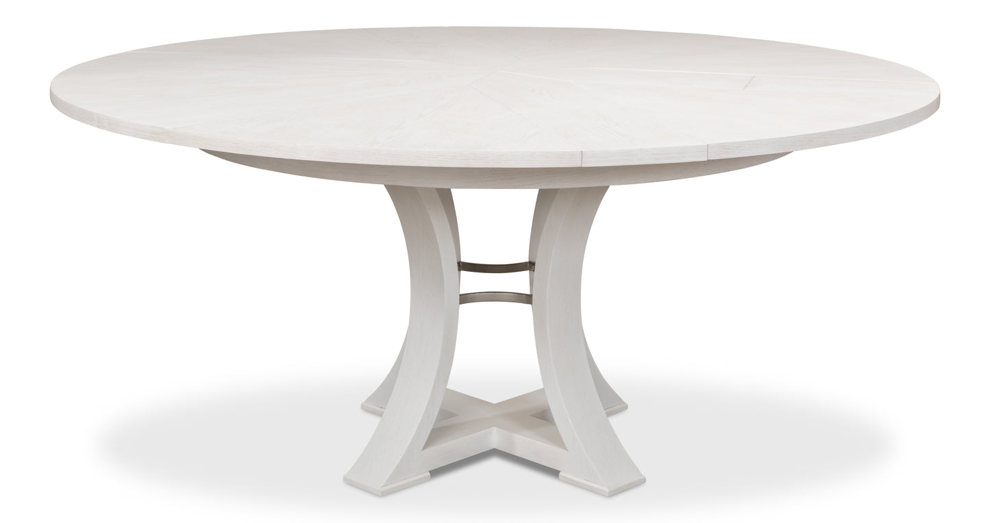 Sarreid - Monument Jupe Dining Tbl Med Work White - White - Transitional