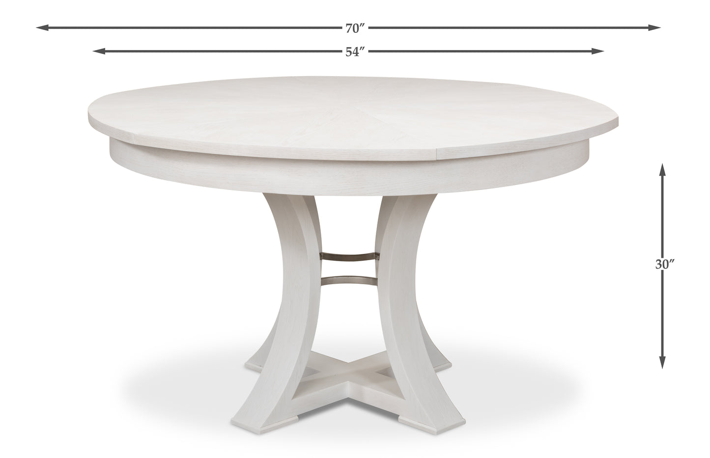 Sarreid - Monument Jupe Dining Tbl Med Work White - White - Transitional
