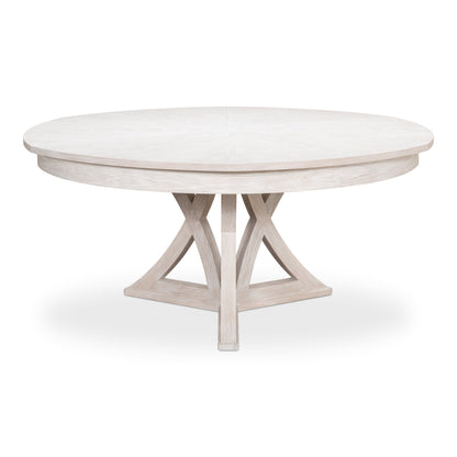 Sarreid - Casual Jupe Dining Table Whtwash Wht Lg - White - Transitional