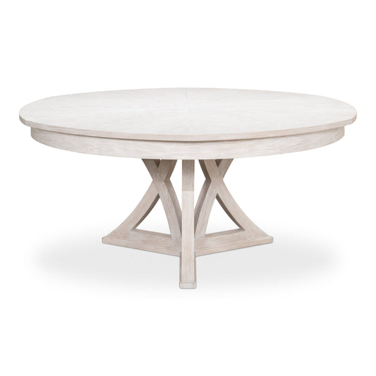 Sarreid - Casual Jupe Dining Table Whtwash Wht Lg - White - Transitional