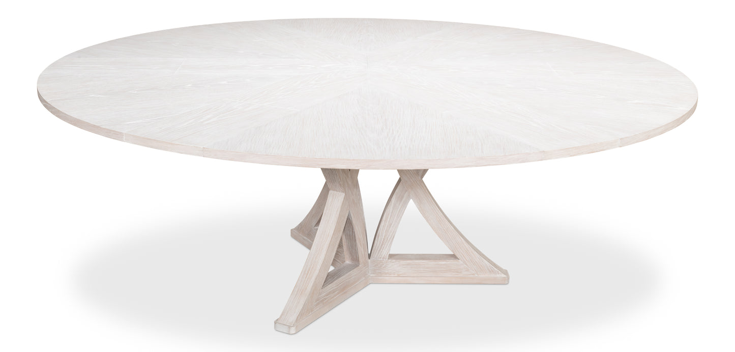 Sarreid - Casual Jupe Dining Table Whtwash Wht Lg - White - Transitional