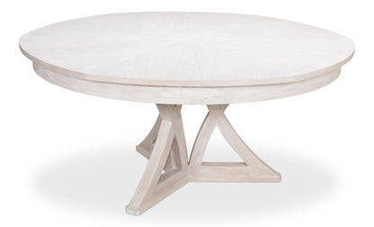 Sarreid - Casual Jupe Dining Table Whtwash Wht Lg - White - Transitional